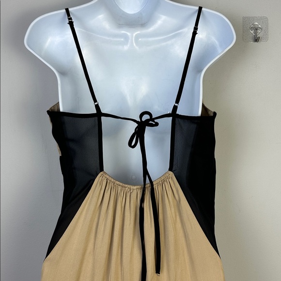 By Anthropologie Colorblock Slip Midi Dress Medium Relaxed Fit Edgy Fairy Goth - Picture 13 of 16
